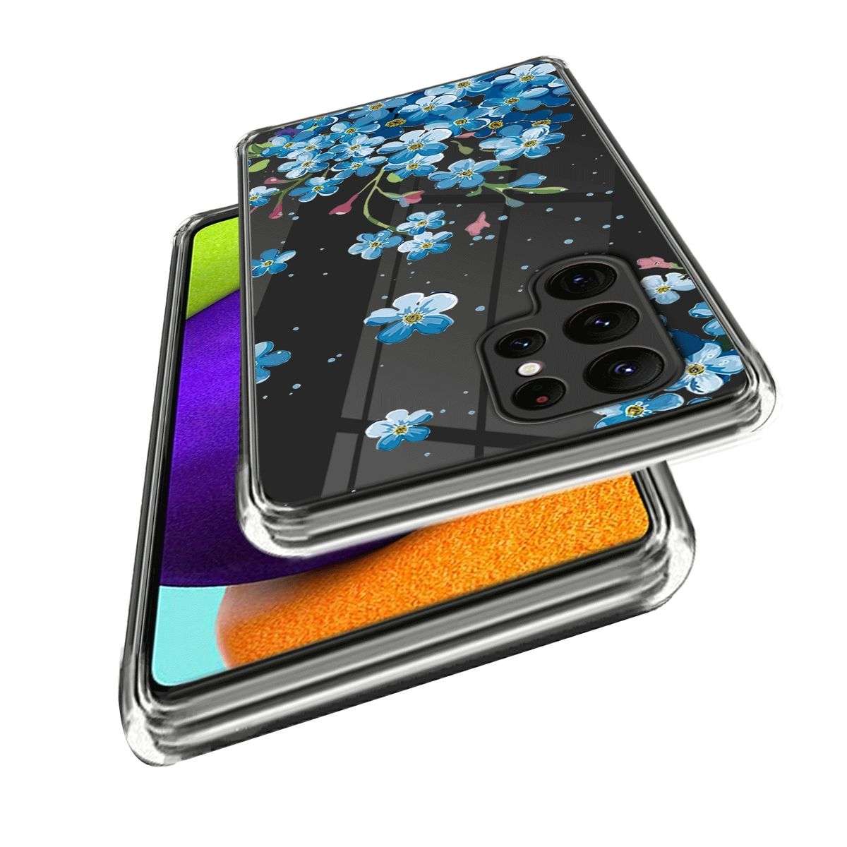 WIGENTO Design Muster mit Motiv Aufdruck TPU Samsung, S23 Backcover, Hülle & Ultra Transparent Galaxy robust, 5G, dünn