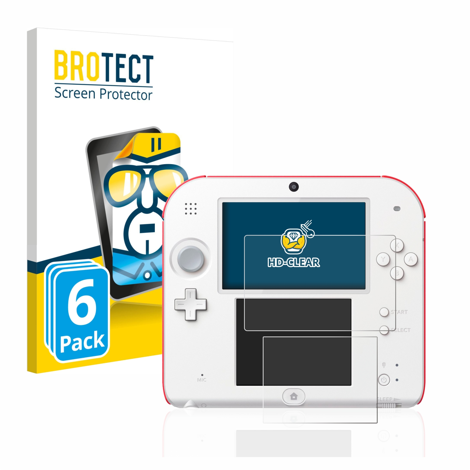klare 2DS) Schutzfolie(für BROTECT Nintendo 6x