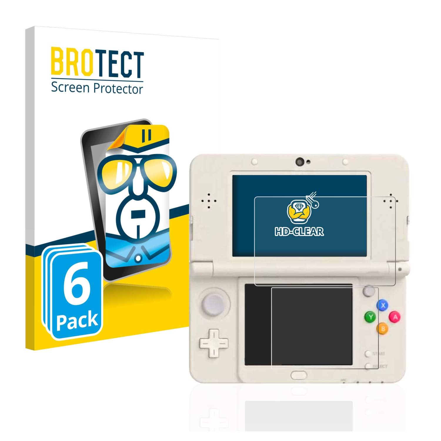 New 3DS) 6x Nintendo klare BROTECT Schutzfolie(für