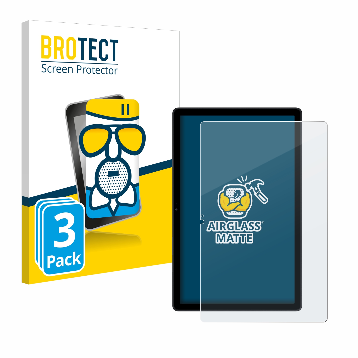 BROTECT 3x Airglass matte Schutzfolie(für Samsung 10.4 2020) A7 Galaxy LTE Tab