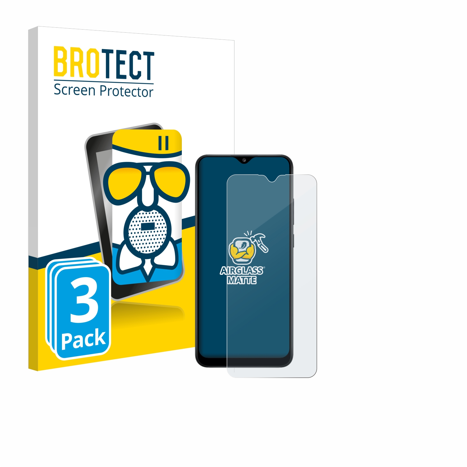 3x Galaxy matte Schutzfolie(für BROTECT A02s) Airglass Samsung