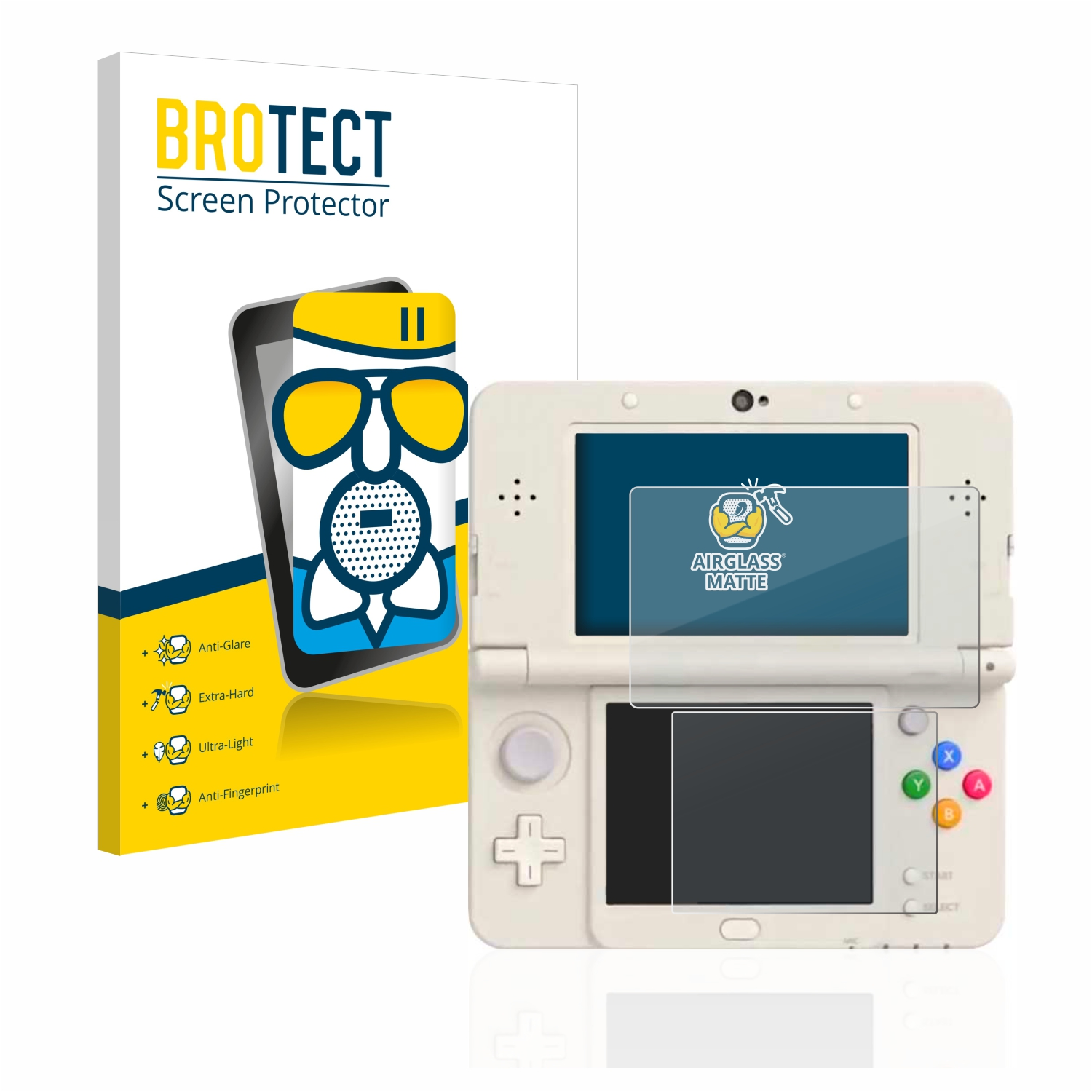 Nintendo 3DS) BROTECT Airglass Schutzfolie(für New matte