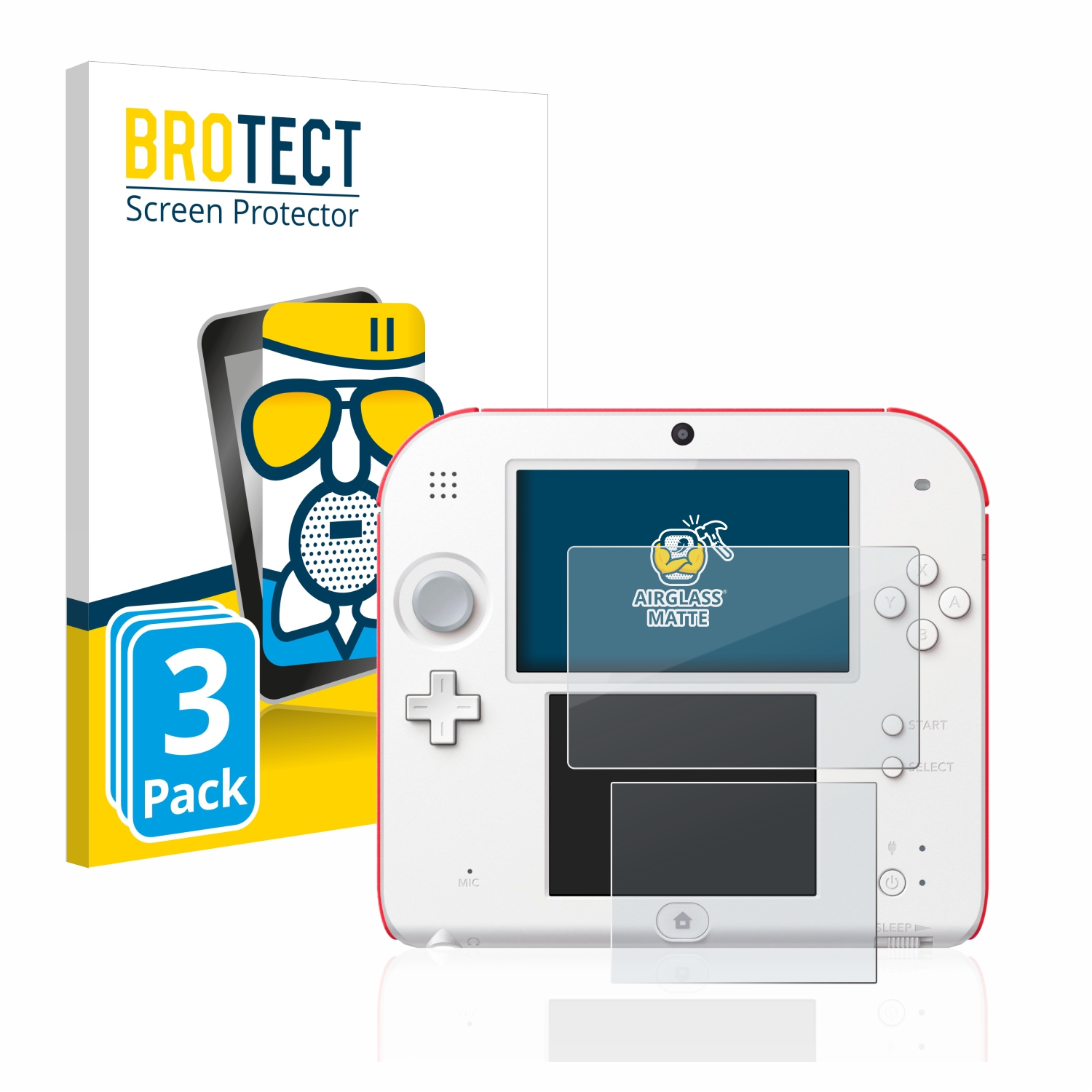 BROTECT 3x Airglass matte Schutzfolie(für 2DS) Nintendo