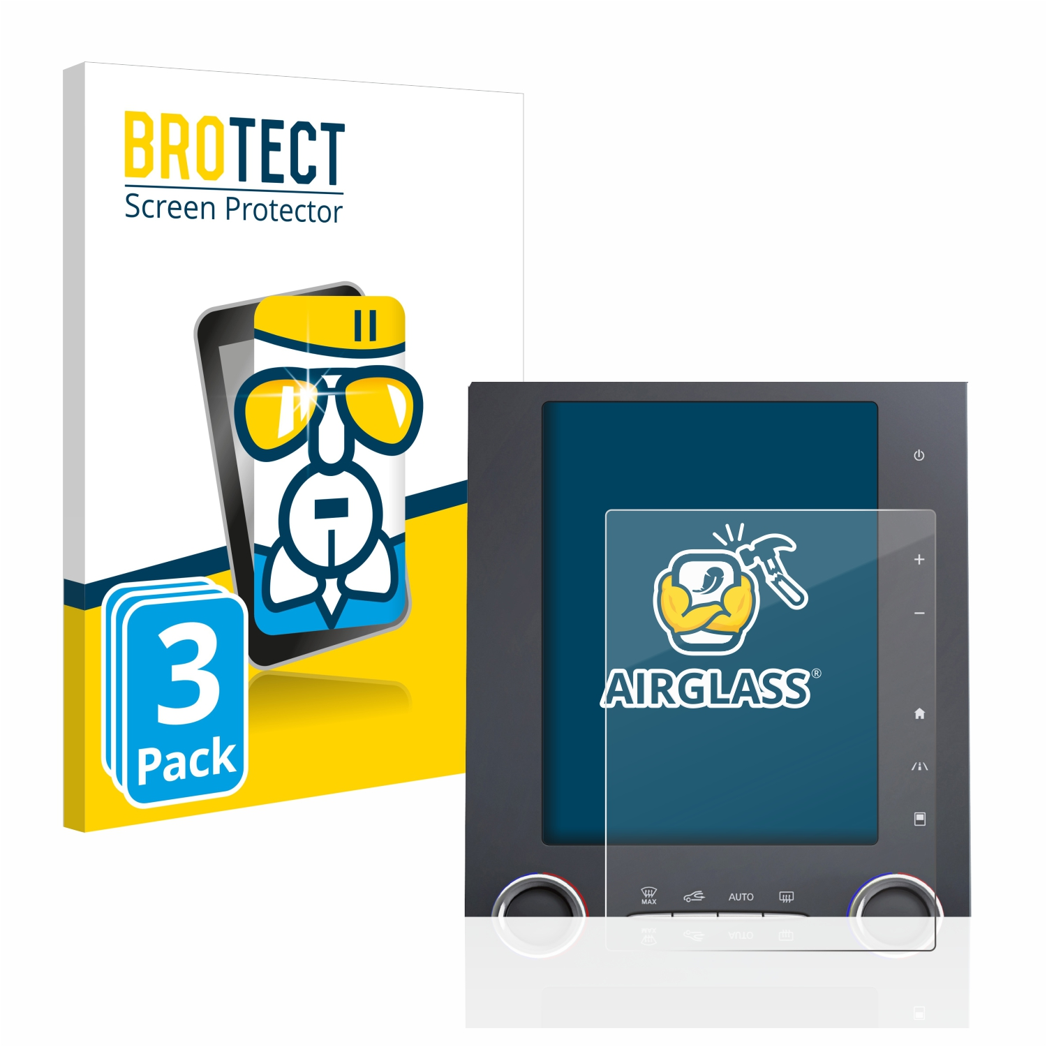 BROTECT 3x Airglass klare Schutzfolie(für GT Megane R-Link Renault 2 8.7\