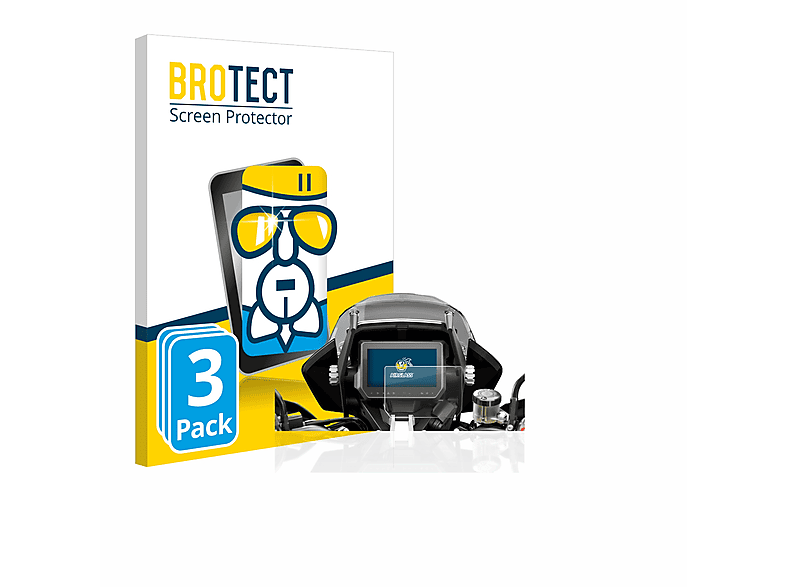 BROTECT 3x Airglass 1290 Tachoanzeige) Schutzfolie(für Super S 2017 klare Adventure KTM