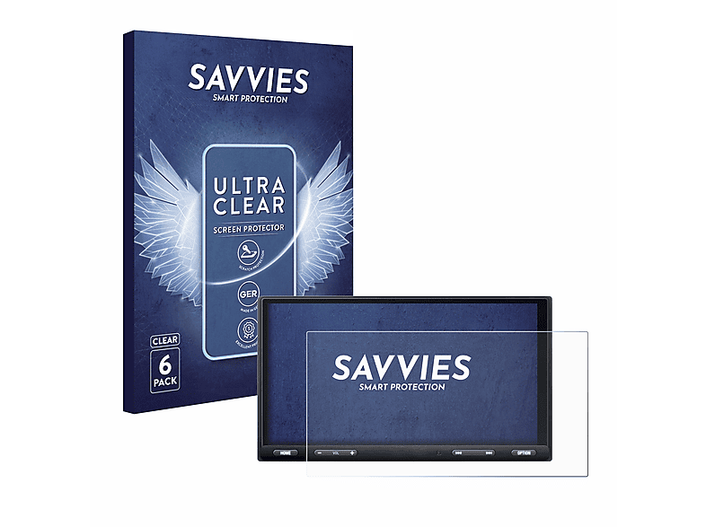 SAVVIES 6x XAV-AX5650) Sony klare Schutzfolie(für