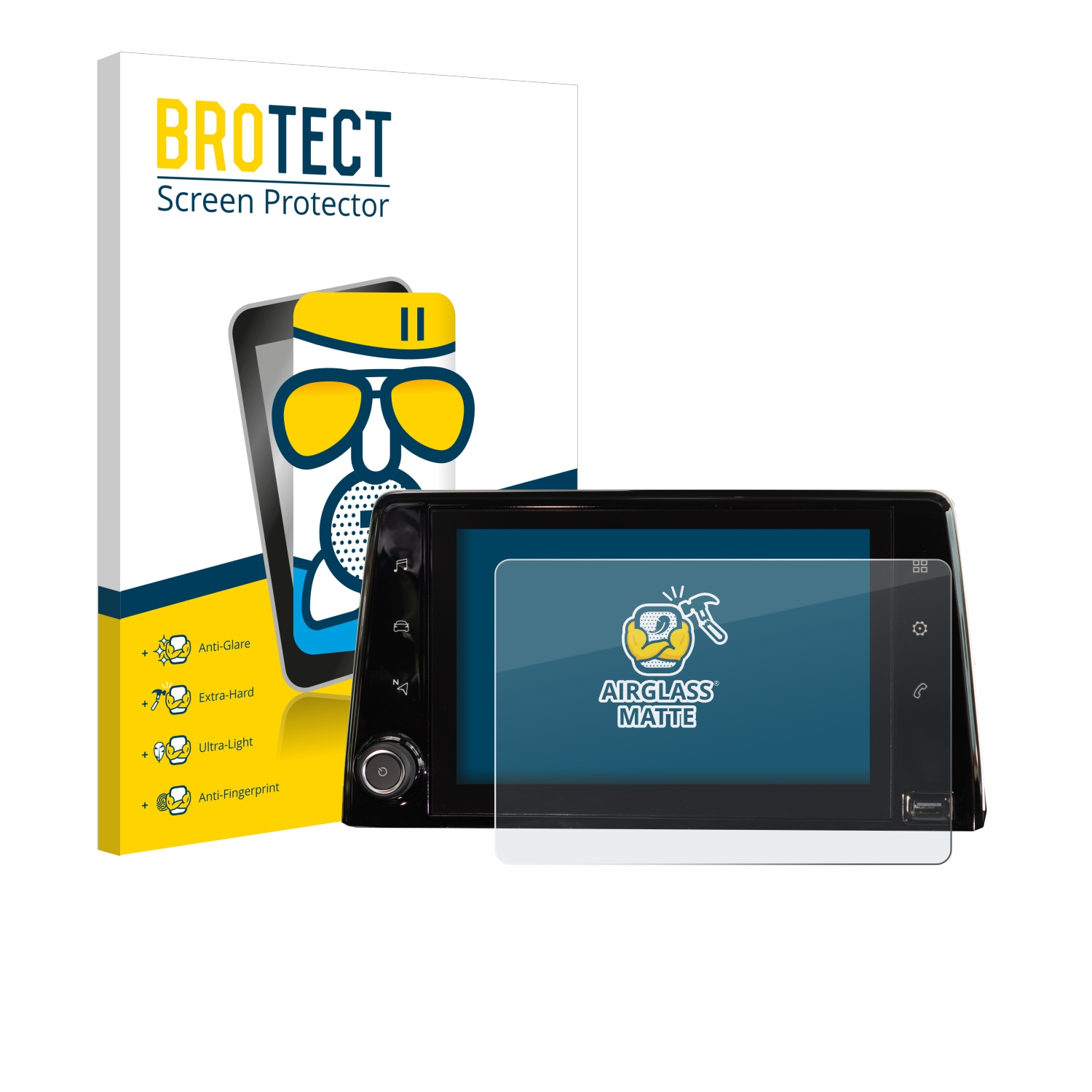 matte Infotainment Schutzfolie(für Peugeot Rifter BROTECT Airglass 2019 System)