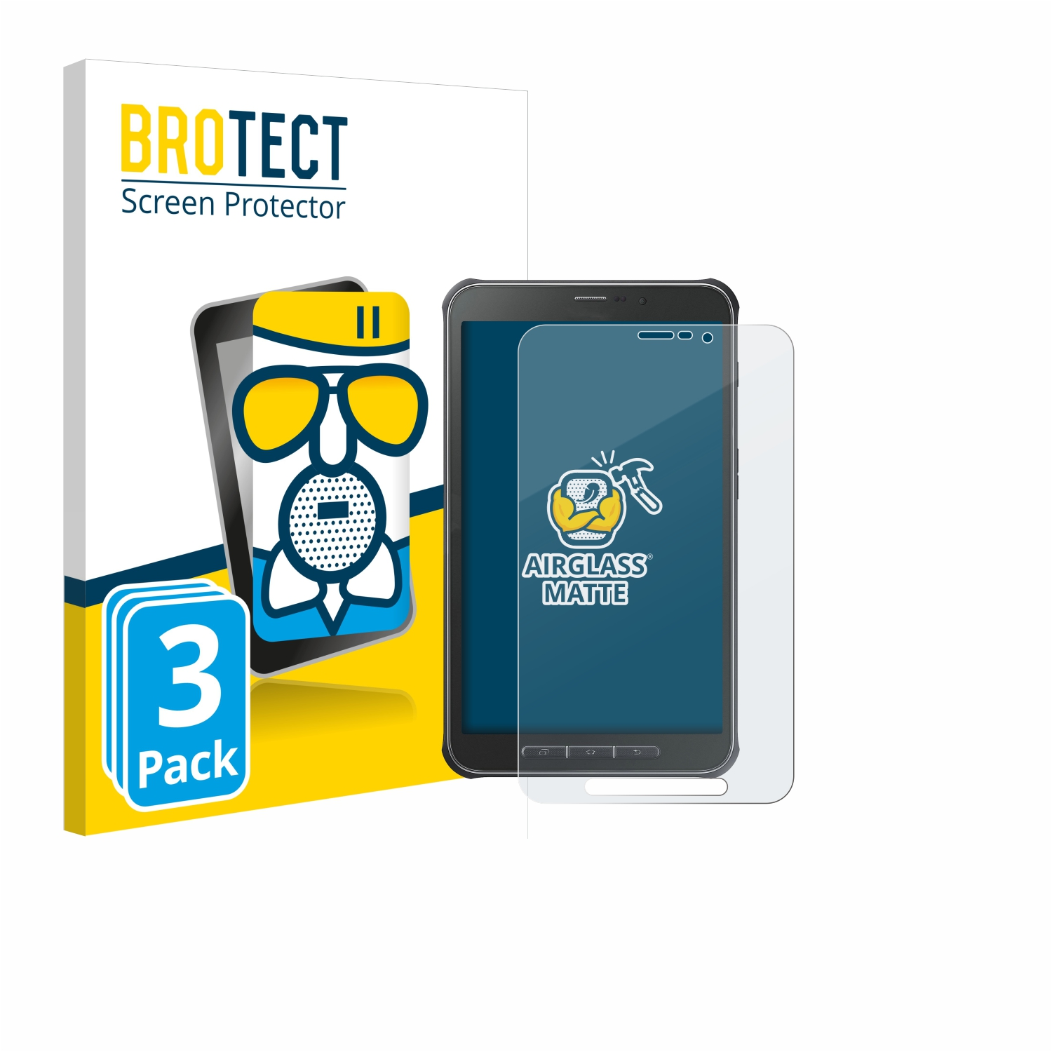 BROTECT 3x Airglass matte Schutzfolie(für Active Samsung Tab Galaxy SM-T365)