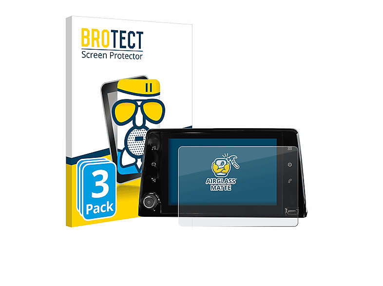 2019 System) matte Airglass BROTECT Peugeot Rifter Schutzfolie(für 3x Infotainment