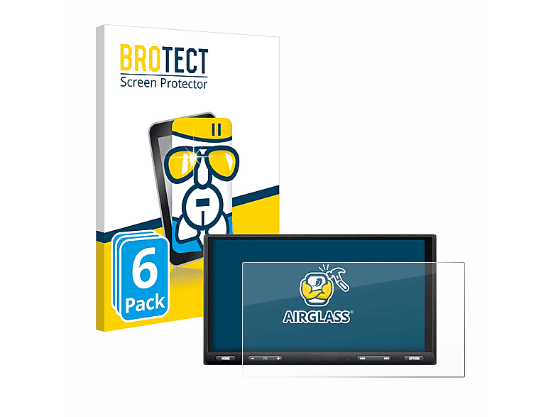 BROTECT 6x Airglass klare Schutzfolie(für Sony XAV-AX5650) | Navi-Taschen & -Schutzfolien