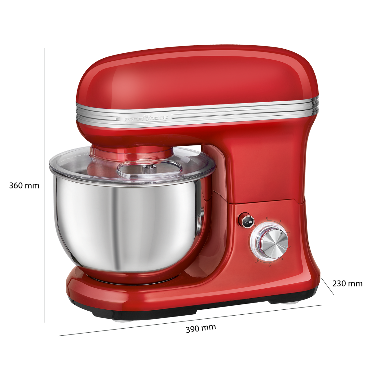 5 1200 l, (Rührschüsselkapazität: 1197 PC-KM PROFICOOK Watt) Rot Küchenmaschine