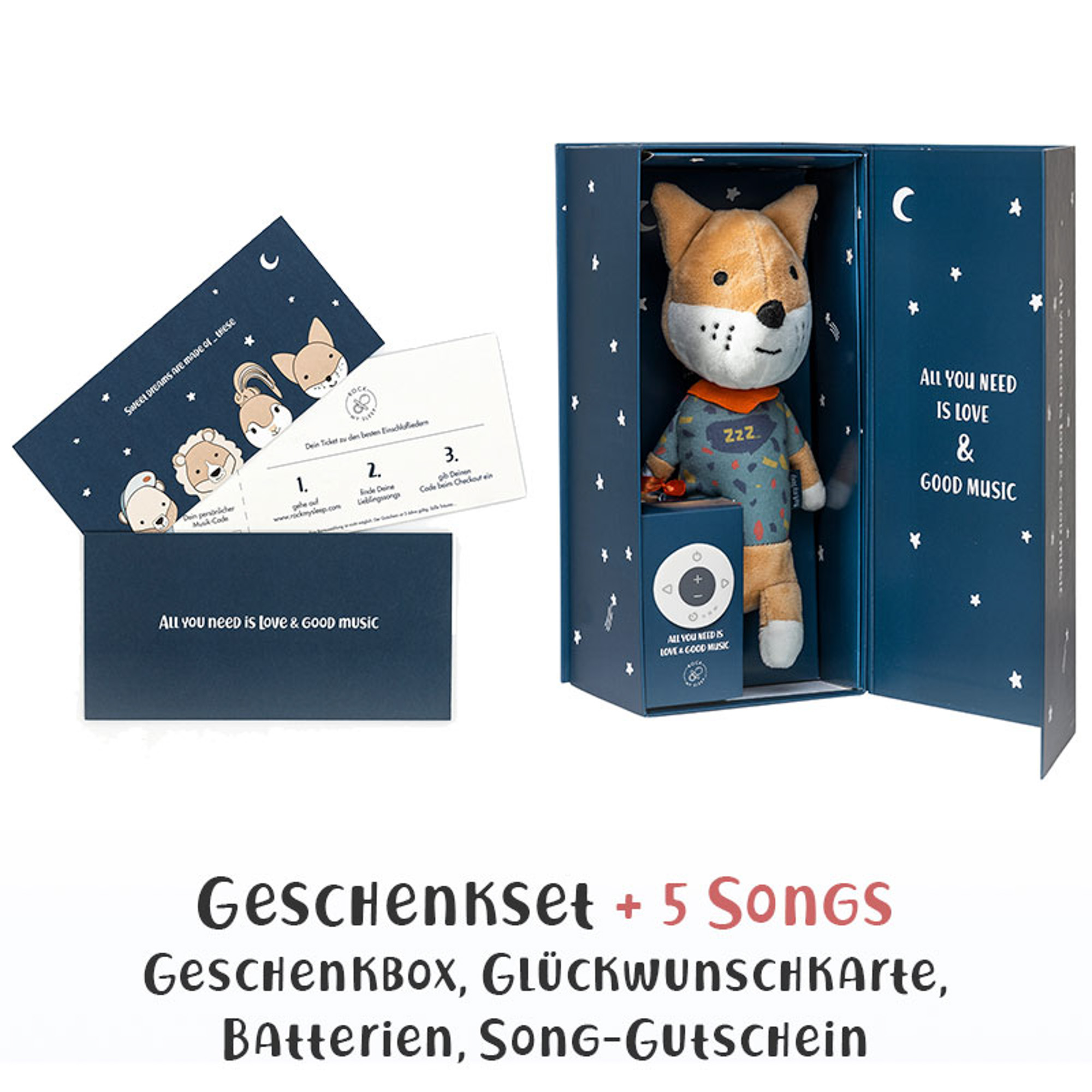 MIT Geschenkbox der Fuchs ROCK Spieluhr Peter MY Einschlafhilfe SLEEP