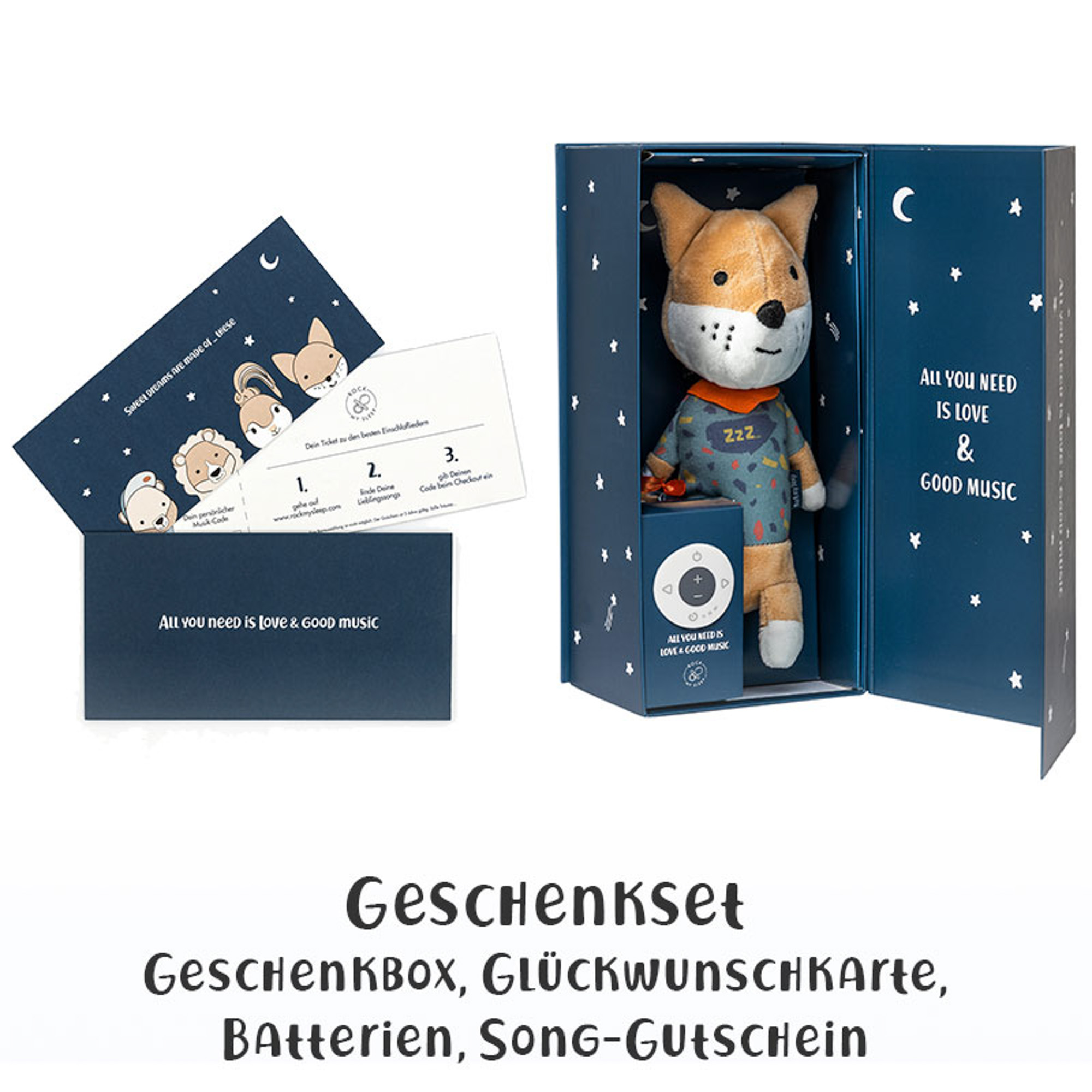 MIT Geschenkbox der Fuchs ROCK Spieluhr Peter MY Einschlafhilfe SLEEP