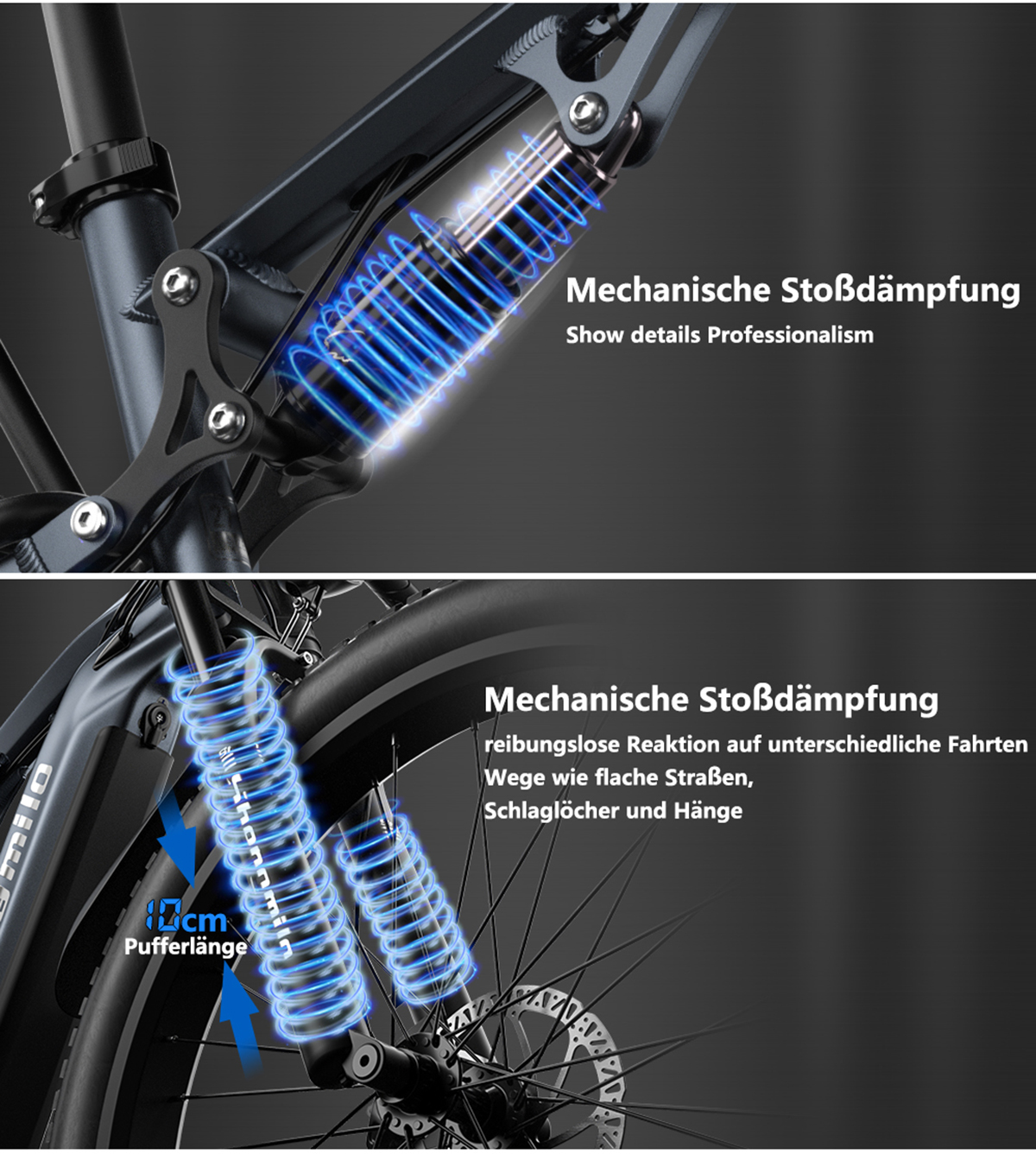 SHENGMILO MX05 840Wh, 26 Zoll, Erwachsenenfahrrad, grau) Scheibenbremse Universal-Elektrofahrrad, Unisex-Rad, (Laufradgröße: Mountainbike