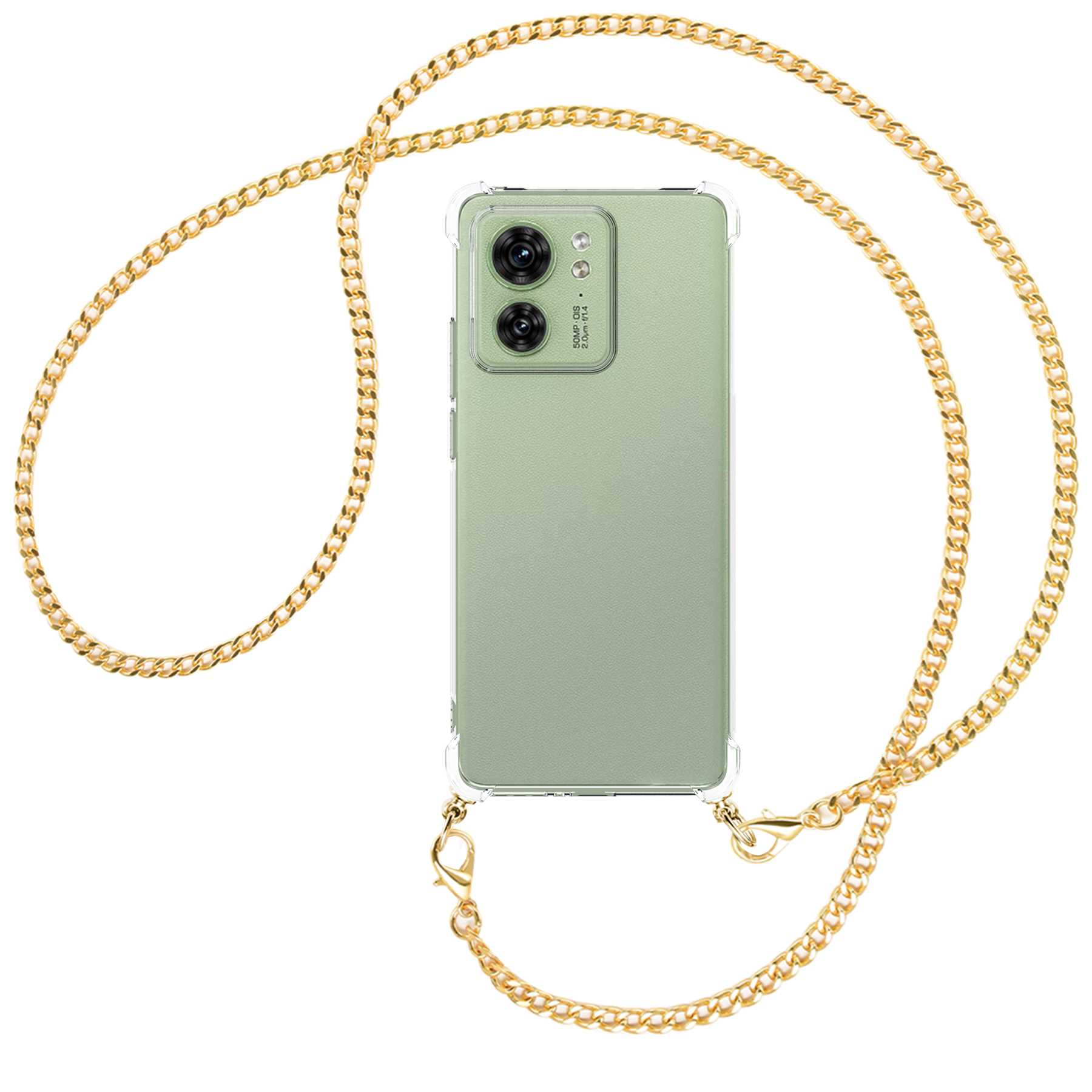 5G, MORE Motorola, Umhänge-Hülle Metallkette, ENERGY mit (gold) Backcover, Edge Kette 40 MTB