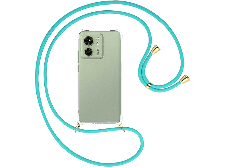 MTB MORE ENERGY Umhänge-Hülle mit Kordel, / Edge gold 5G, Türkis Motorola, Backcover, 40