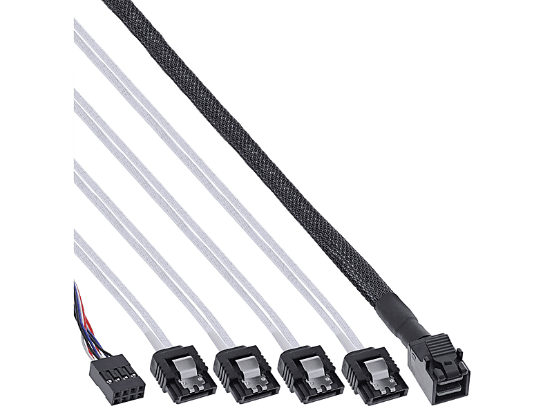 INLINE InLine® Mini SATA Kabel, m HD SAS, 1 4x SFF-8643 Sideband, SAS Kabel, 1m zu 