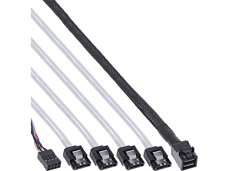 4x SATA + m SAS, zu InLine® SFF-8643 Sideband, Kabel, Kabel, Mini SAS 1m 1 INLINE HD