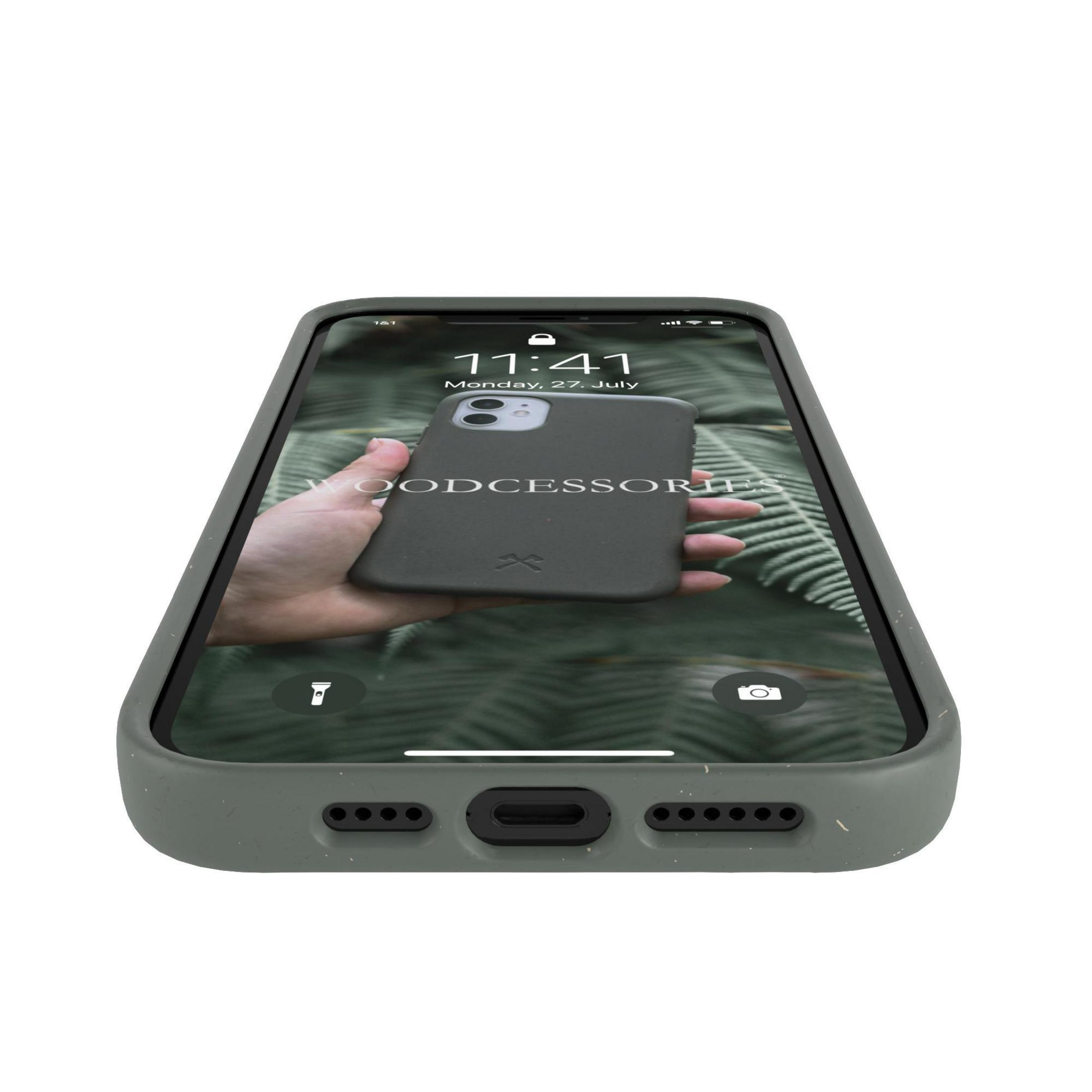 WOODCESSORIES ECO473 12 12 MINI CLASSIC CASE Mini, iPhone IP BIO Backcover, GREEN, Grün Apple