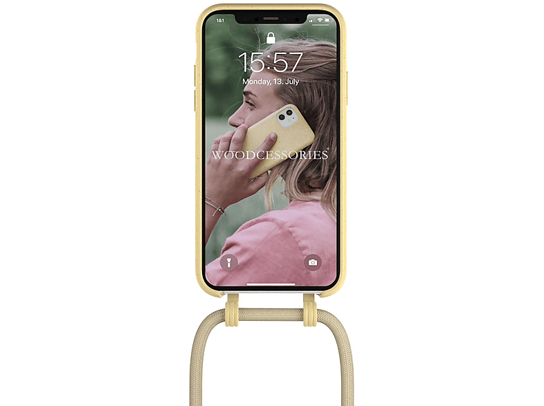 WOODCESSORIES CHA034 NECKLACE BIO AM IP 12 PRO MAX YELLOW, Backcover, Apple, iPhone 12 Pro Max, Gelb