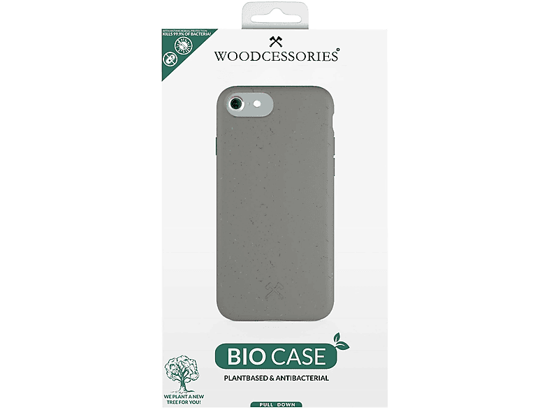 WOODCESSORIES ECO487 BIO CASE CLASSIC IP 6 7 8 SE2 GREY, Backcover, Apple, iPhone 6, iPhone 7, iPhone 8, iPhone SE 2020, Grau