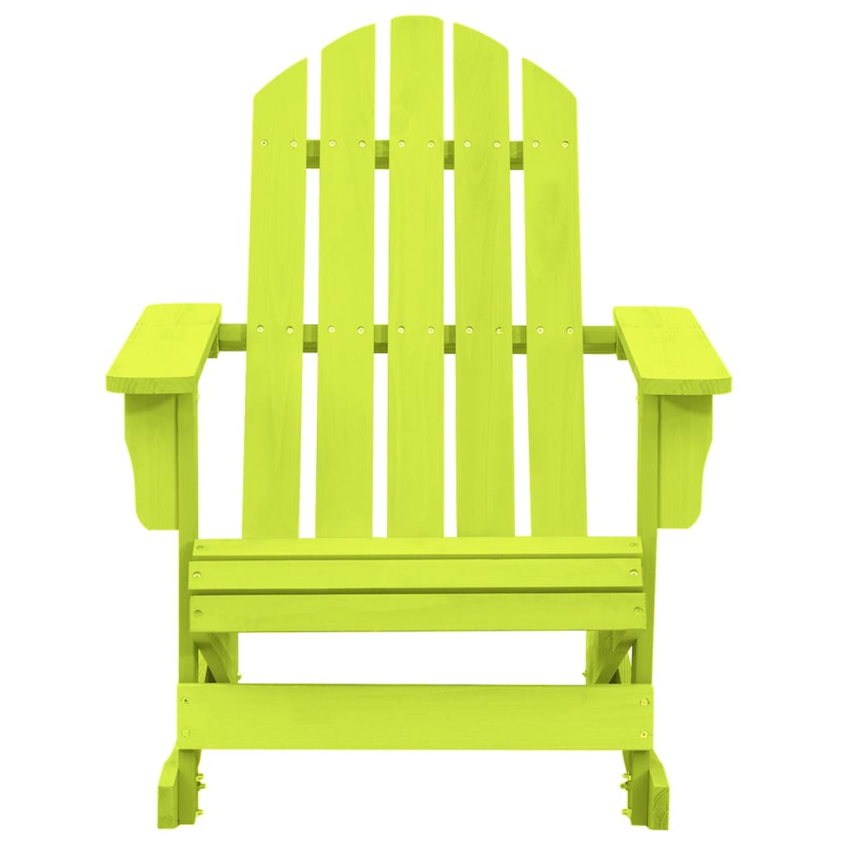 Ein hellgrüner Adirondack-Stuhl ist auf weißem Hintergrund isoliert.