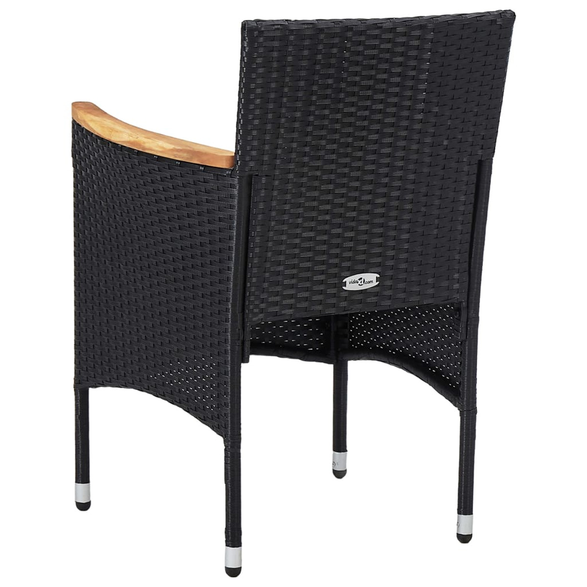 Schwarz Gartentisch- Stuhlset, VIDAXL 3071857 und