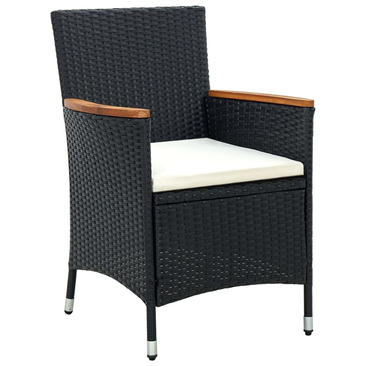 Schwarz 3103600 Gartentisch- Stuhlset, VIDAXL und