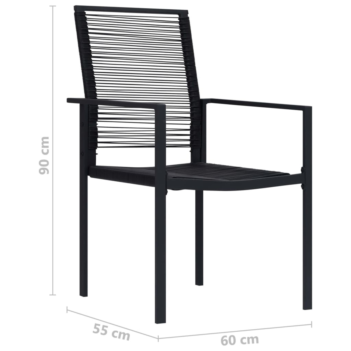 Schwarz Stuhlset, VIDAXL Gartentisch- und 3060259
