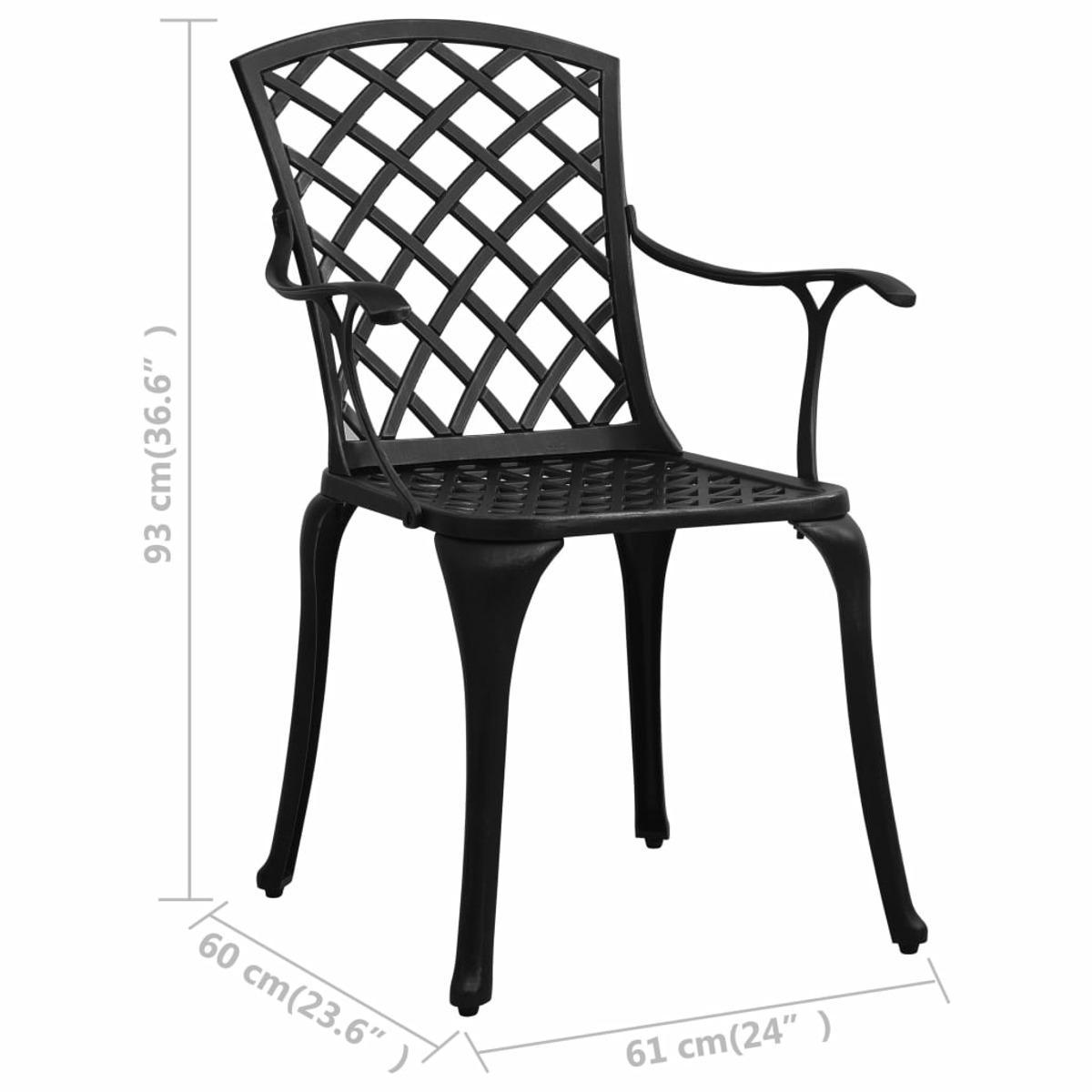 Gartentisch- Stuhlset, Schwarz VIDAXL 3070614 und