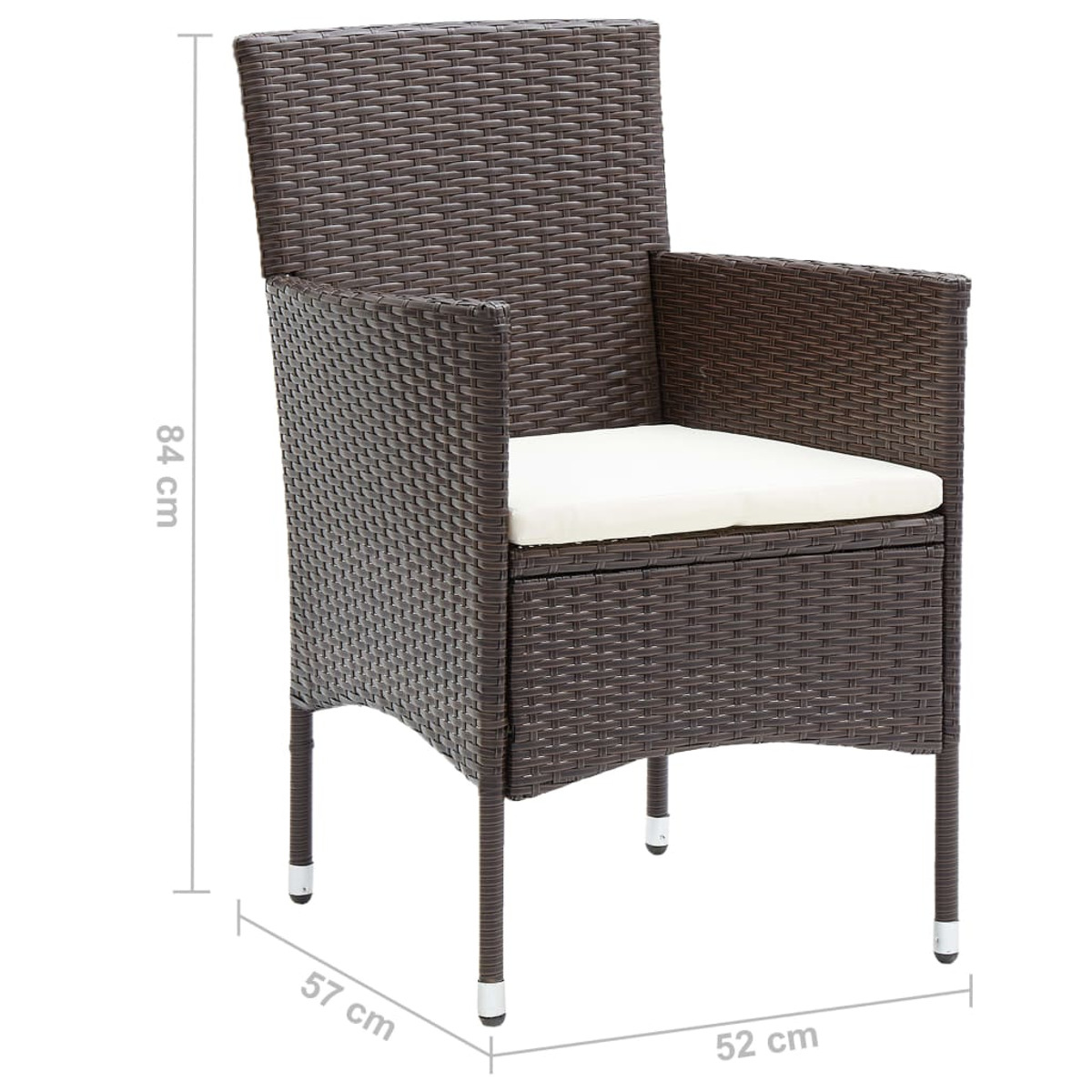 Braun 3071733 Gartentisch- Stuhlset, VIDAXL und
