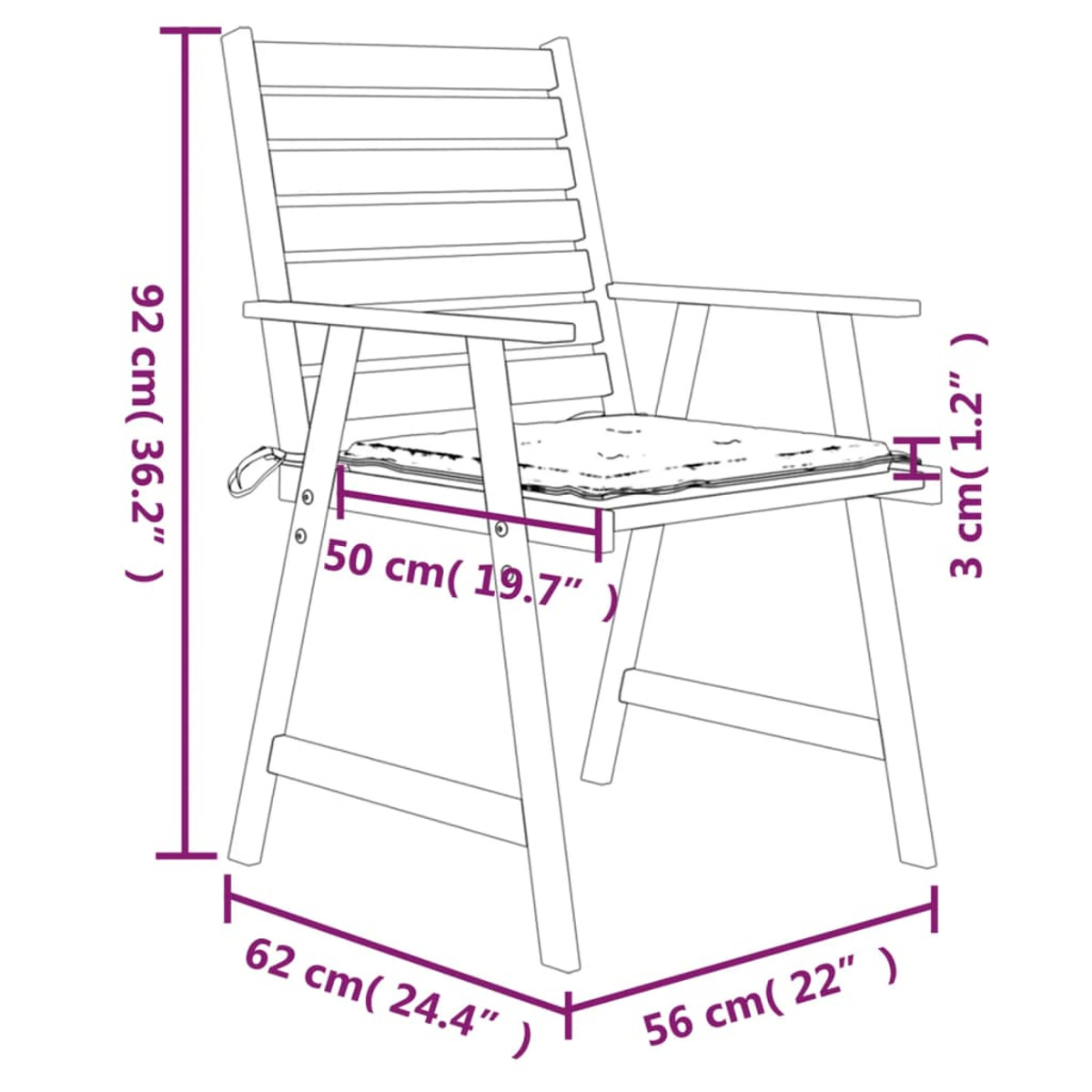 VIDAXL Hellgrün Gartenstuhl, 3078415