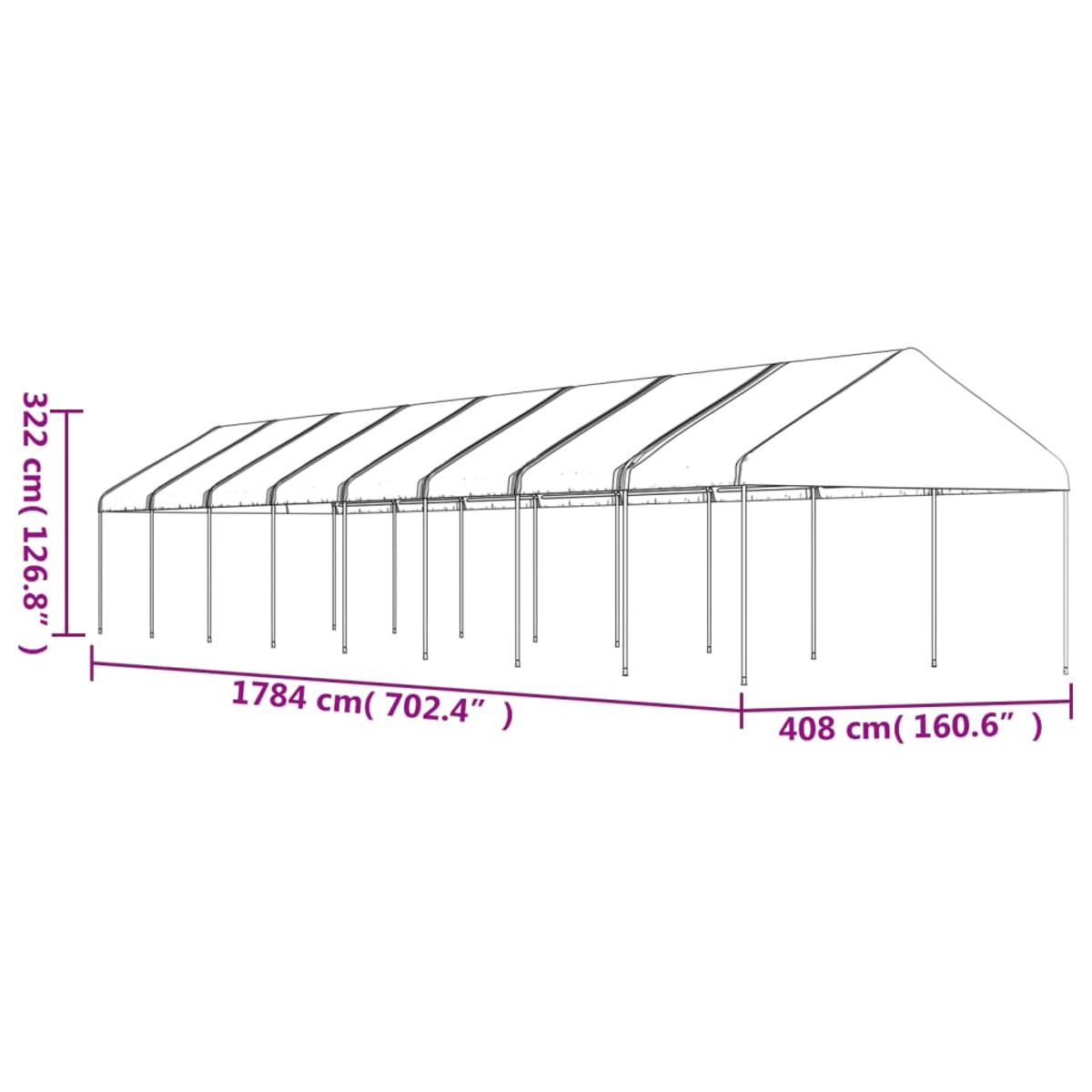 VIDAXL 3155516 Pavillon, Weiß