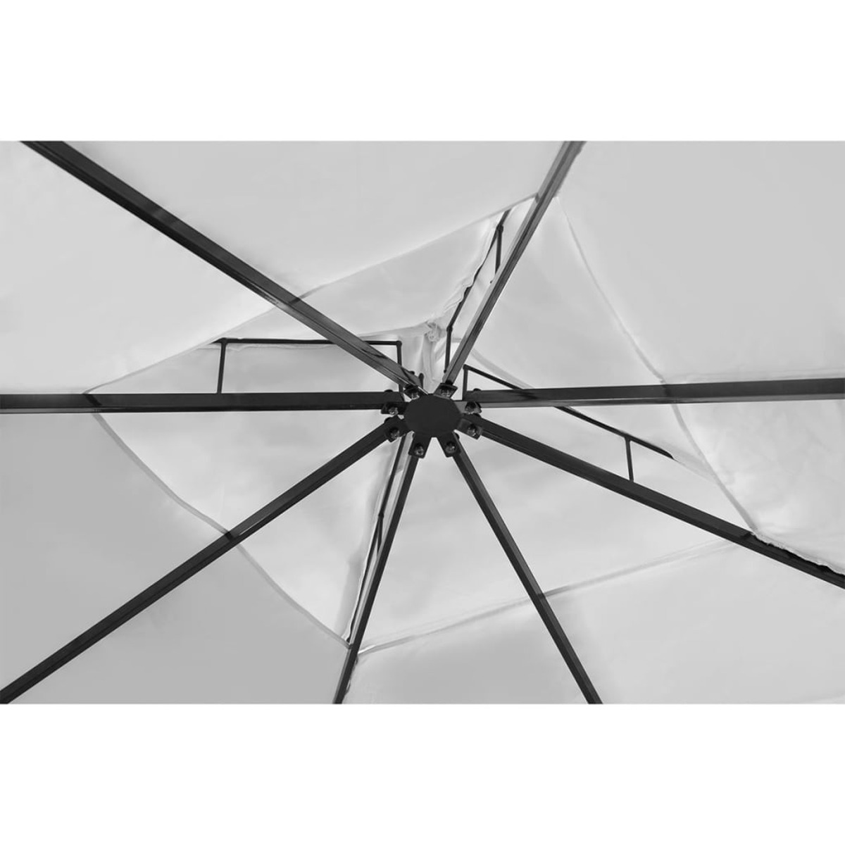 VIDAXL 41450 cremeweißes schwarzer Rahmen Dach Pavillon, 