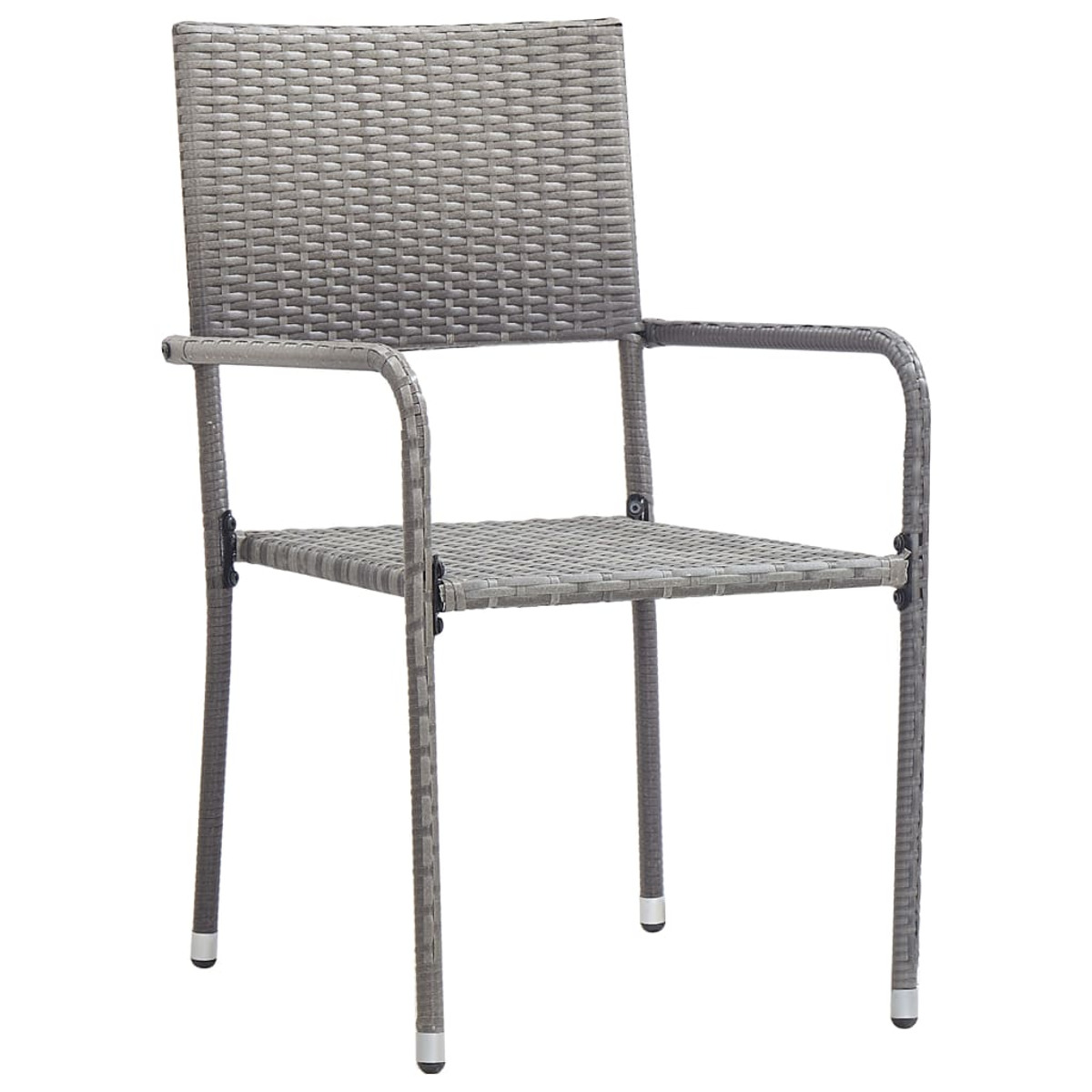 und Gartentisch- Stuhlset, VIDAXL Grau 3072038