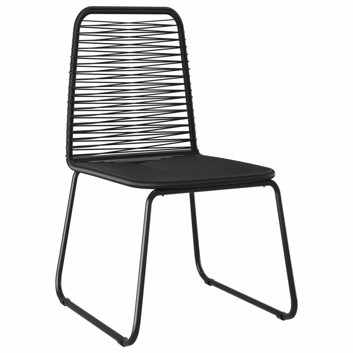 Schwarz Gartentisch- Stuhlset, 3060130 und VIDAXL