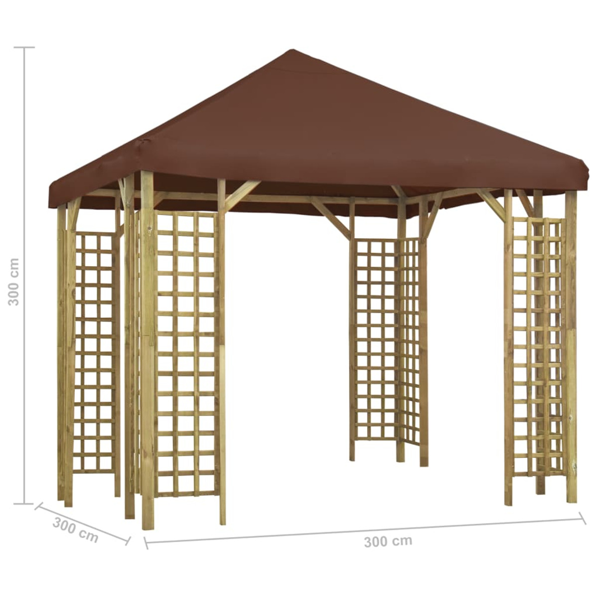 3054488 VIDAXL Pavillon, Braun