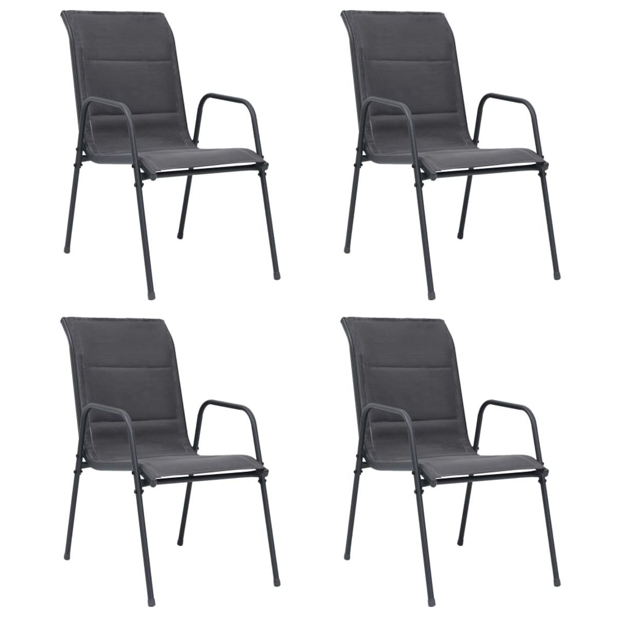 3072523 Stuhlset, Grau und VIDAXL Gartentisch-
