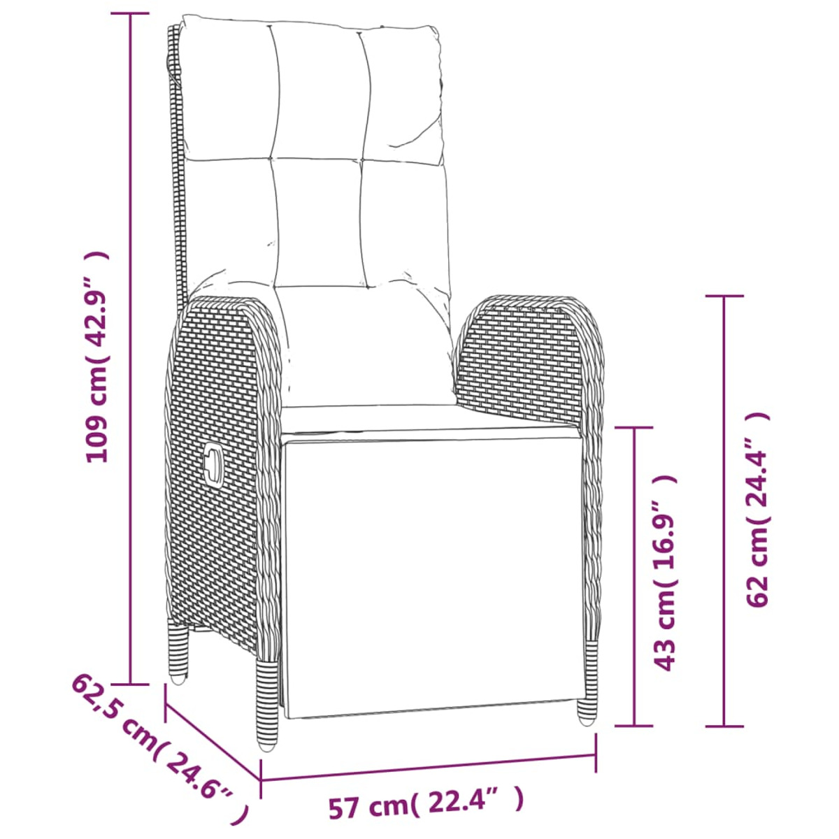 Schwarz Stuhlset, 3185063 und Gartentisch- VIDAXL