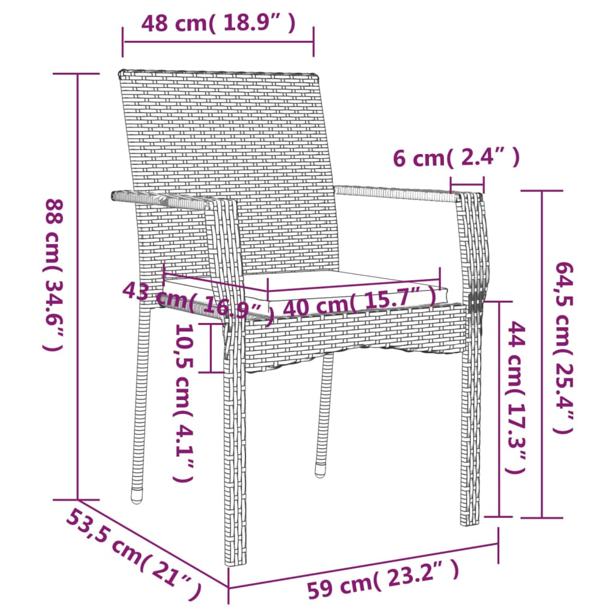 und Gartentisch- Stuhlset, 3185138 Grau VIDAXL