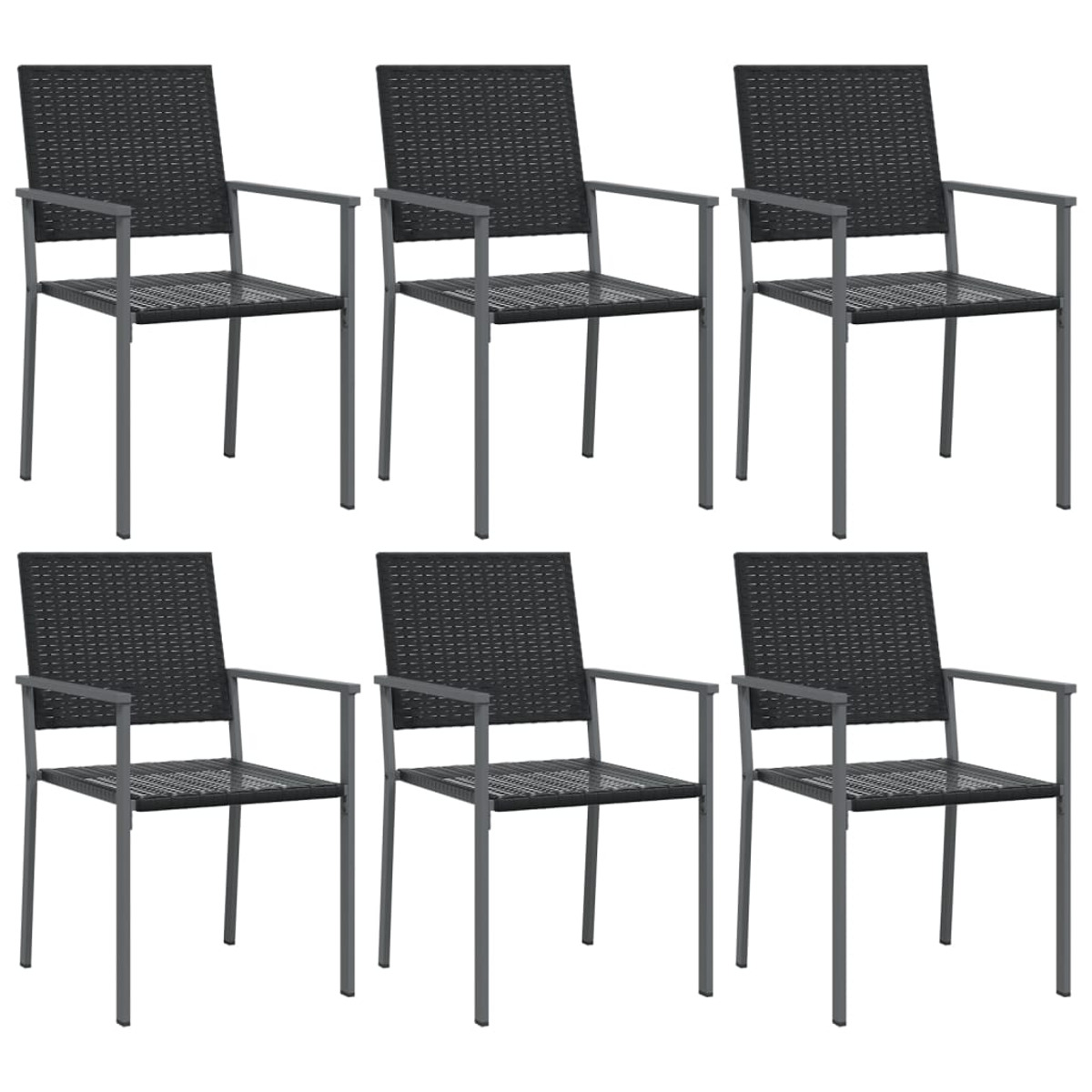 Gartentisch- Stuhlset, VIDAXL 3187012 Schwarz und