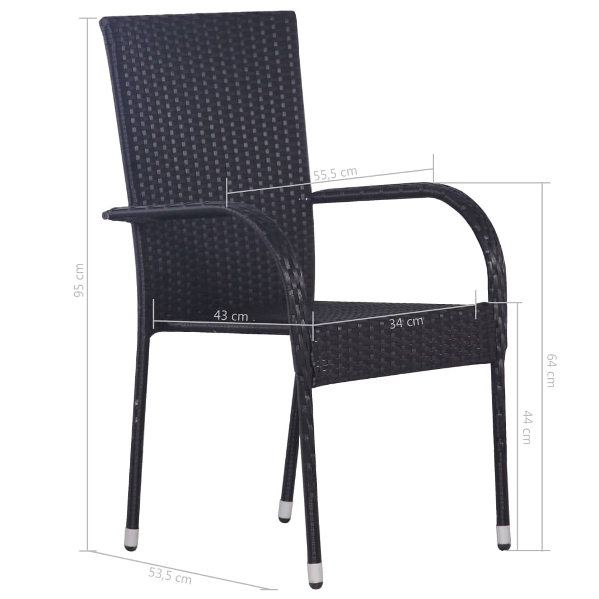 VIDAXL und Gartentisch- Stuhlset, 3072505 Schwarz