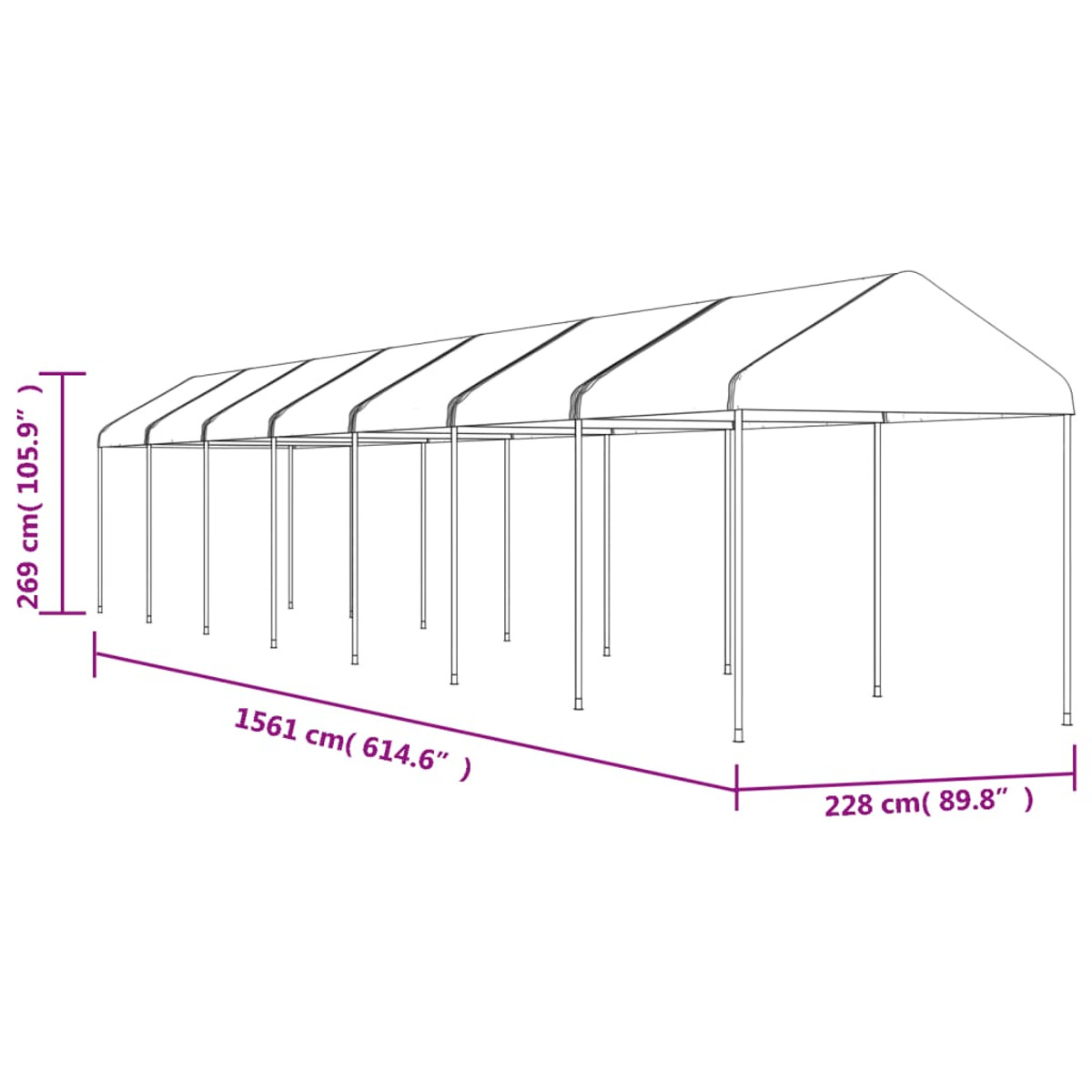 VIDAXL 3155507 Pavillon, Weiß