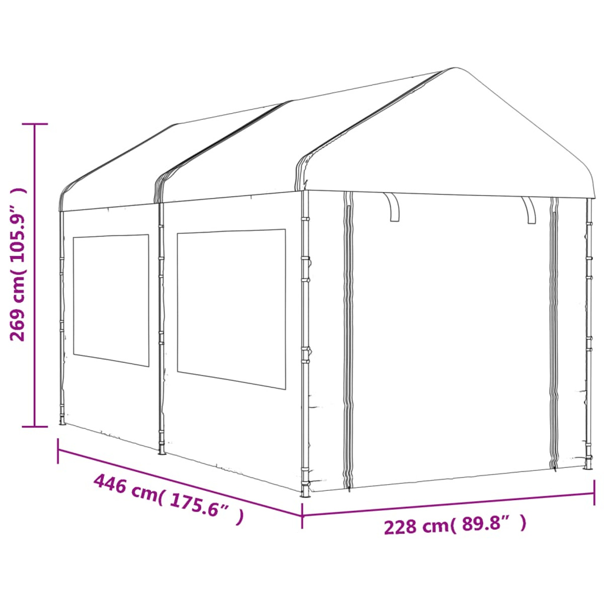 3155478 VIDAXL Weiß Pavillon,