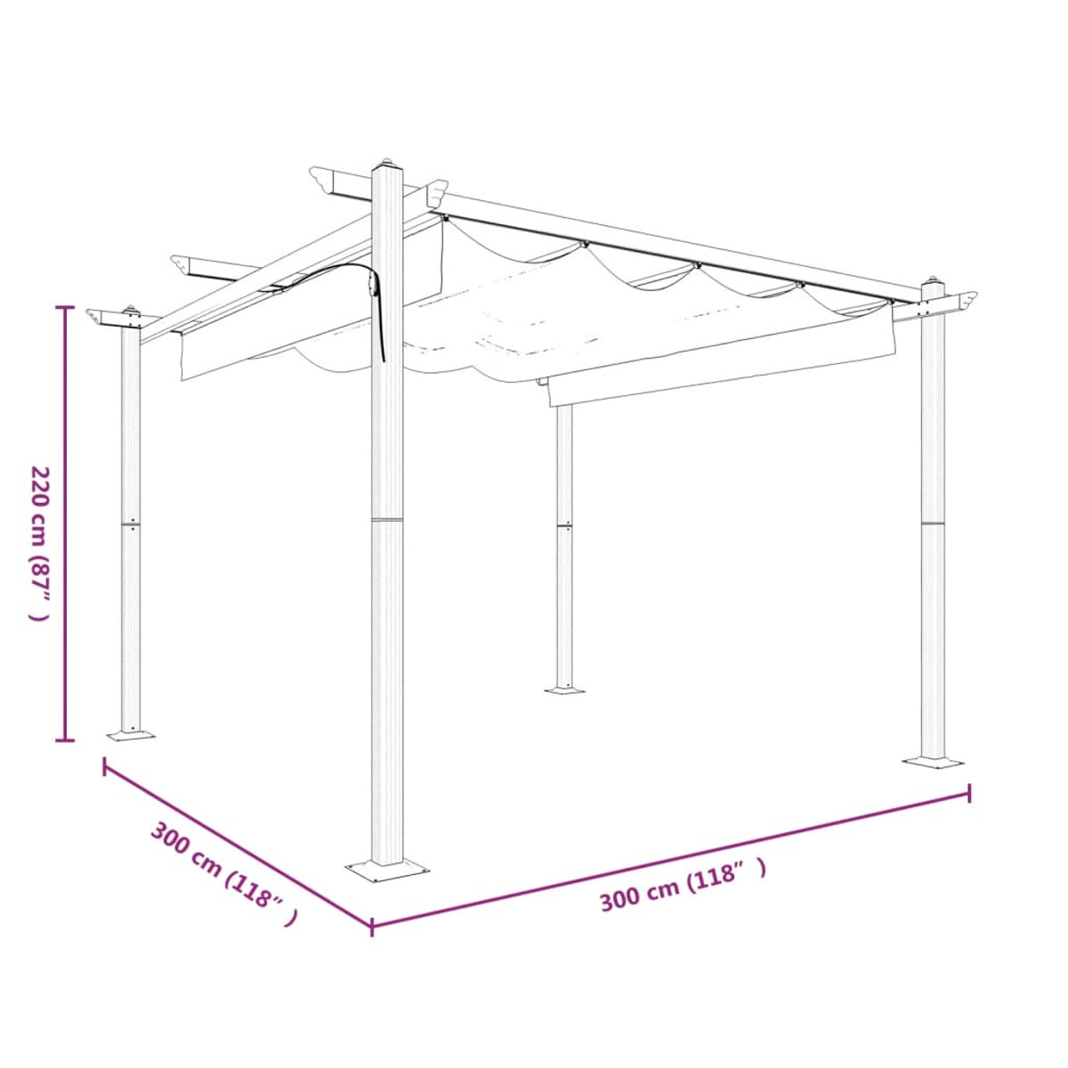 VIDAXL 318535 Pavillon, Anthrazit