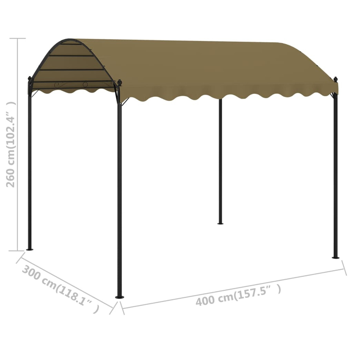 Taupe Schwarz Pavillon, 312217 und VIDAXL