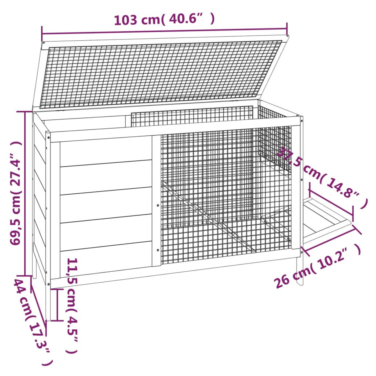 VIDAXL Kaninchenstall 172299