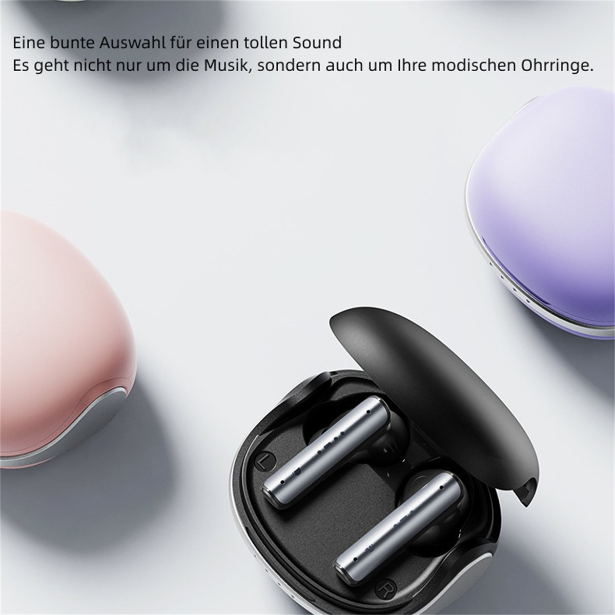 SYNTEK Kopfhörer Blau Bluetooth Bluetooth Kopfhörer Geräuschunterdrückung In-ear ANC+ENC Wasserdicht Bluetooth Bluetooth schwarz Drahtlos Kopfhörer
