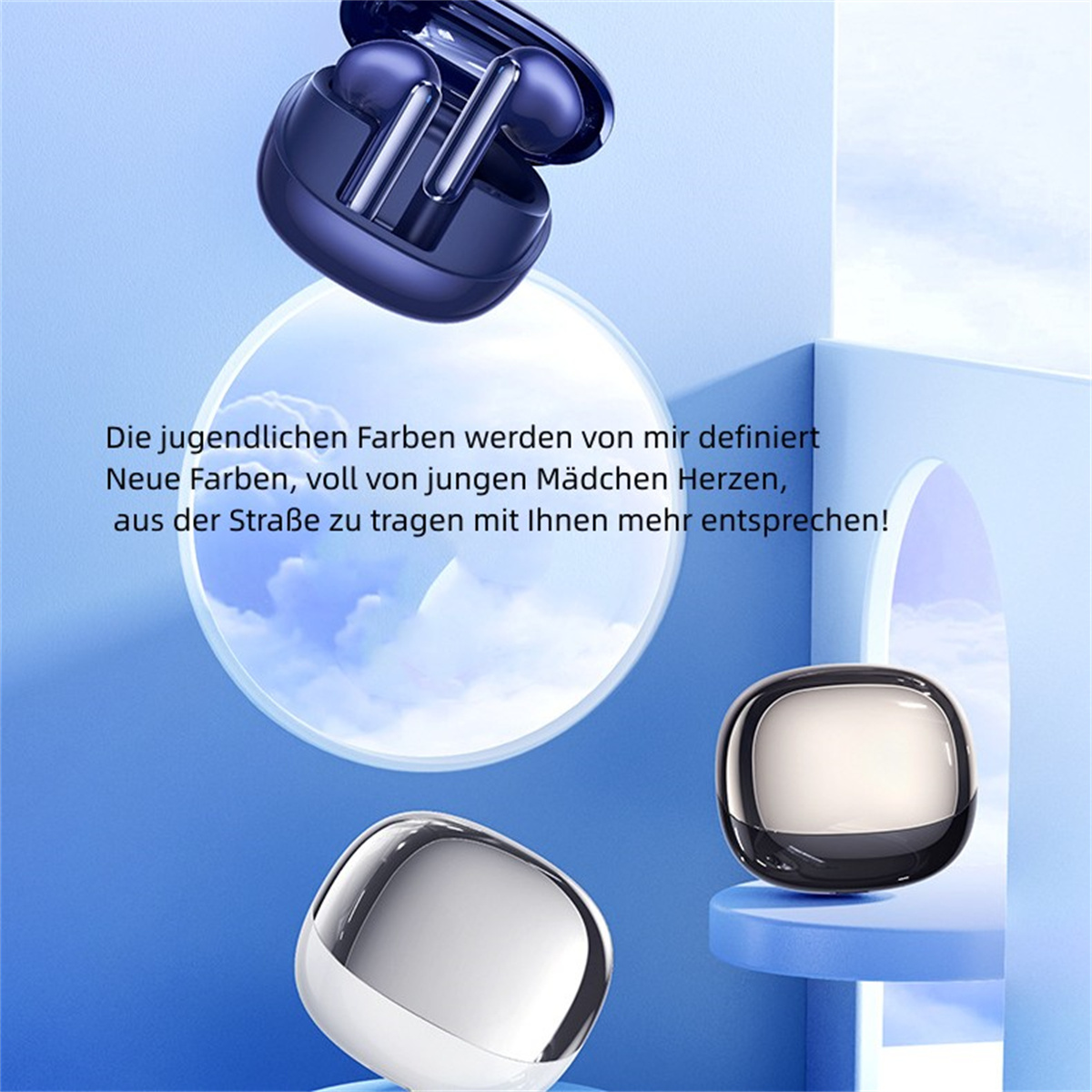 True Dual Bluetooth Cancelling Weiß Talk Wireless In-ear Kopfhörer Bluetooth SYNTEK Headset Bluetooth 5.3, Kopfhörer Noise ENC weiß