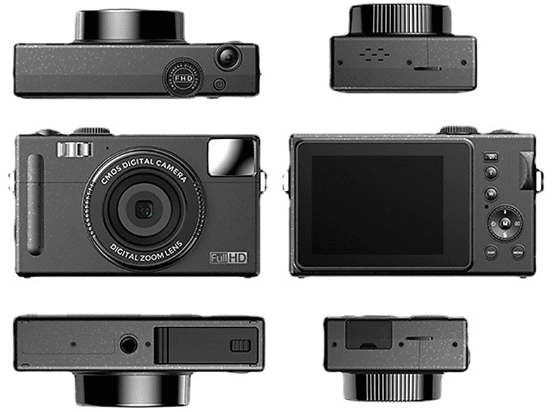 SYNTEK Hochauflösende Digitalkamera - Mehrere Filtereffekte, elektronische Stabilisierung Digitalkamera Schwarz, LCD-